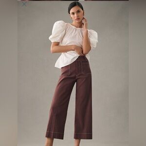 Maeve Colette Cropped Wide-Leg Pants